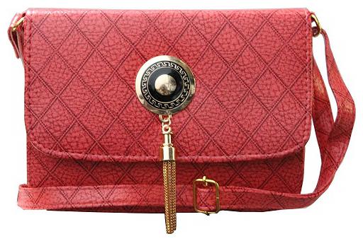 

Ikonic Red PU Checked Sling Bag
