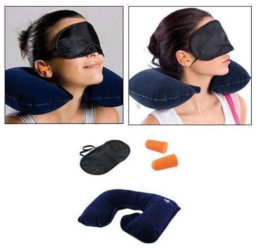 

Indo 3 In 1 Travel Kit Set - Neck Pillow Eye Mask Ear Bud