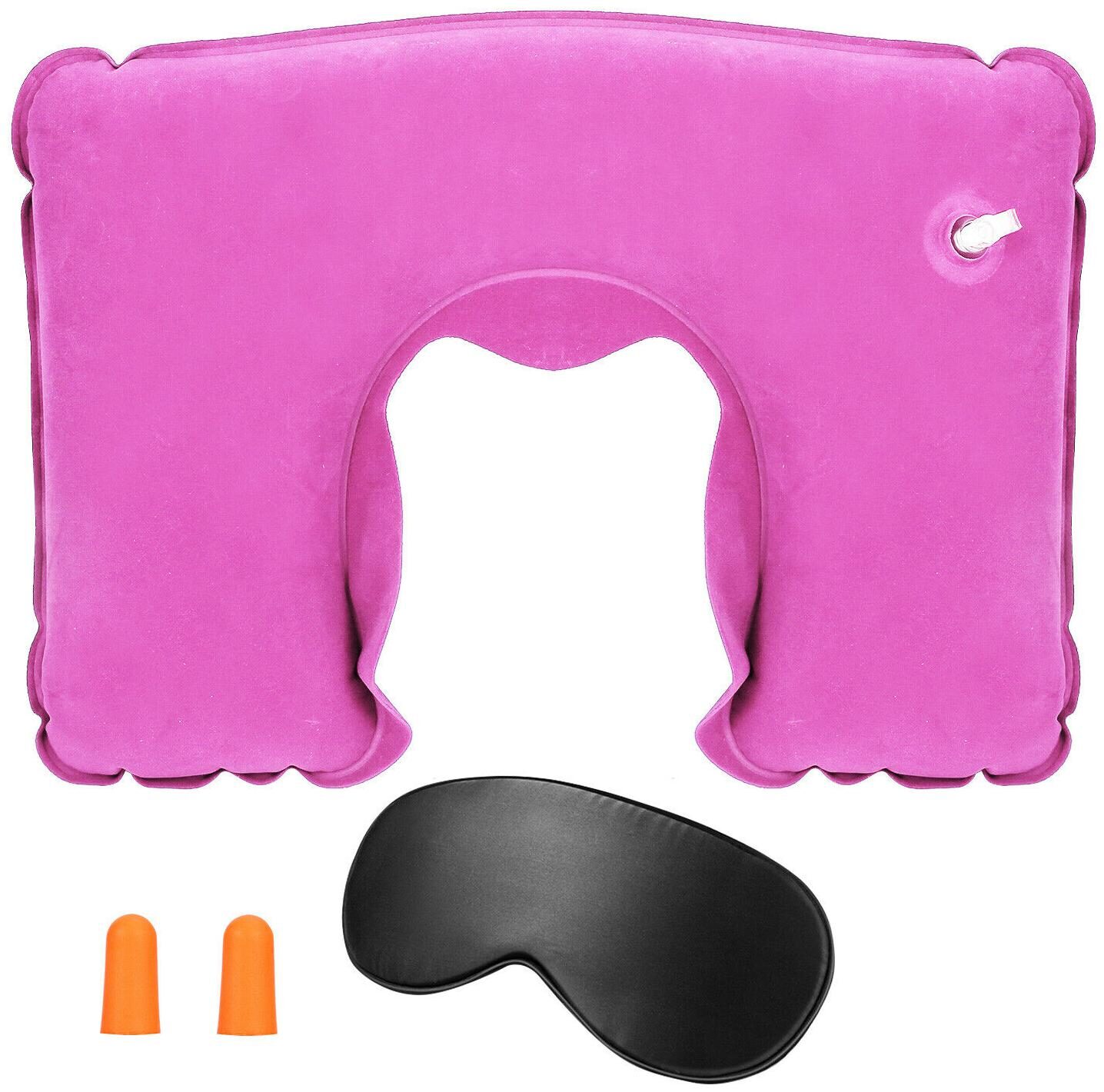 

Inflatable Travel Neck Pillow Lightweight Comfortable U-Shape Airplane Cushion