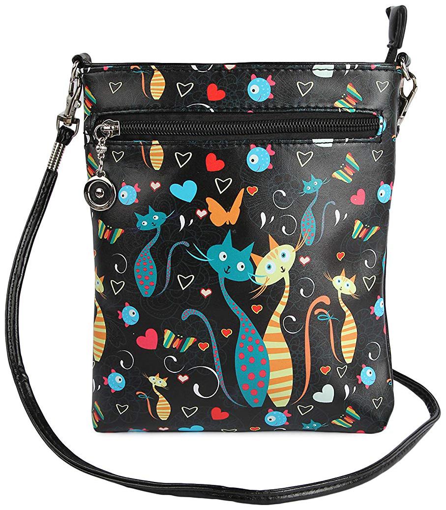 

Instabuyz Black PU Printed Sling Bag Crossbody Bag