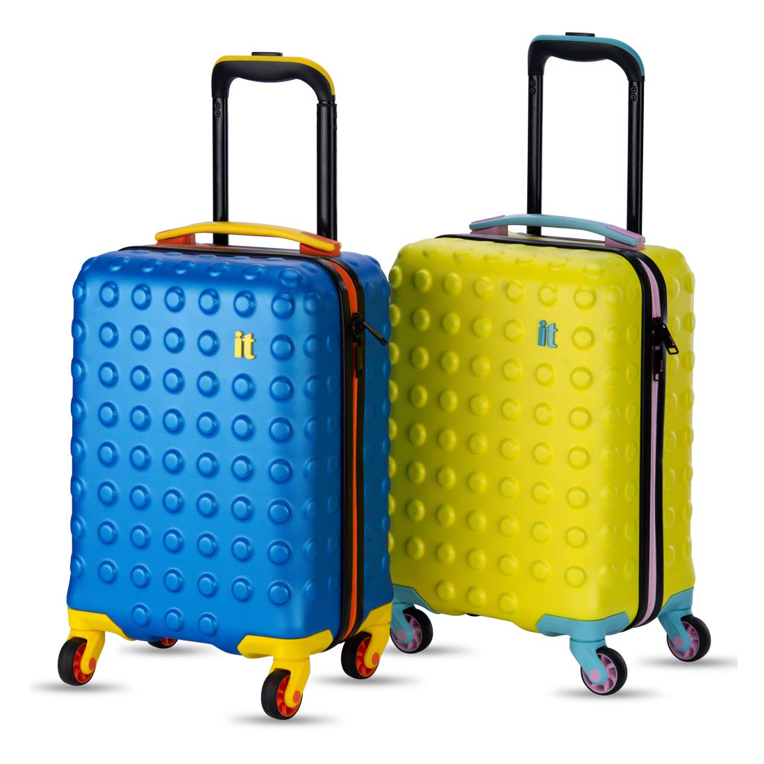 

IT Luggage Cabin Size Hard Luggage Bag ( Blue Yellow 4 Wheels )