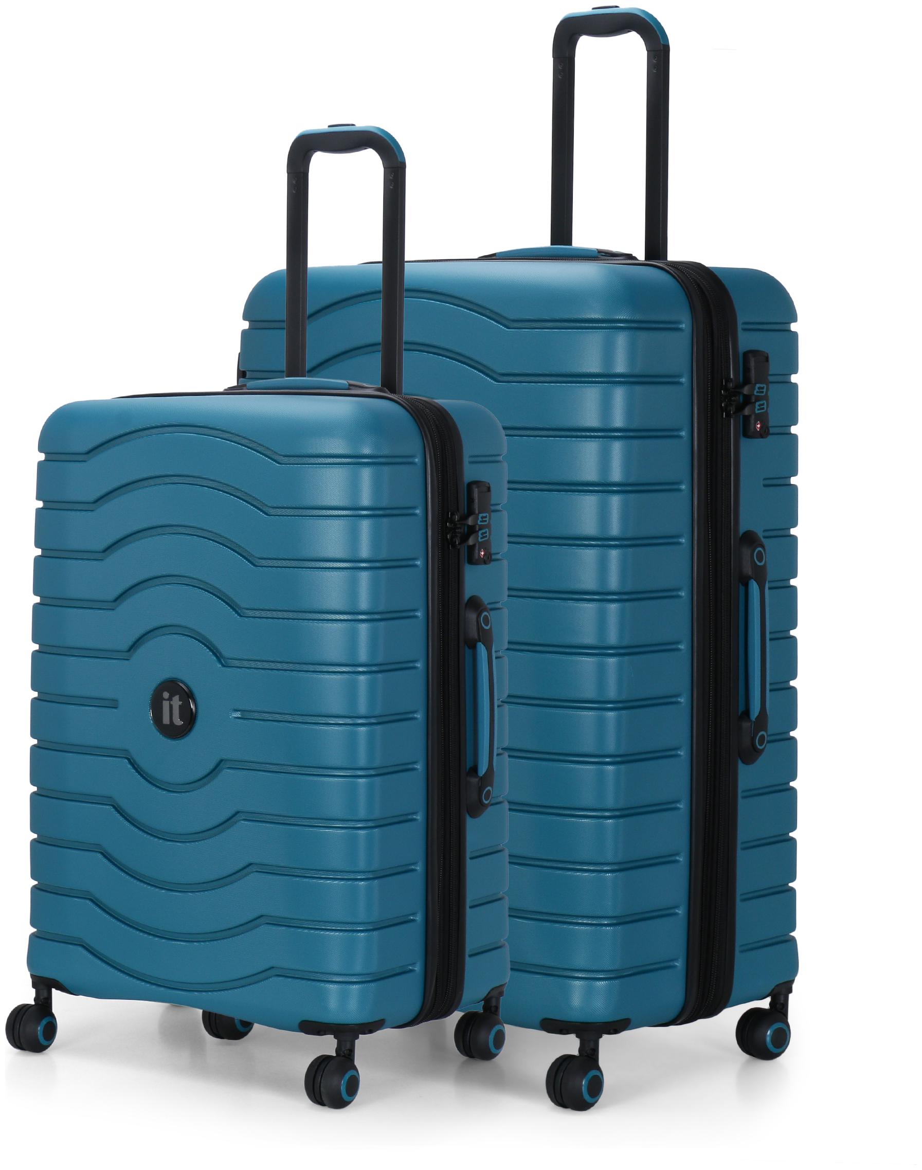 

IT Luggage Intervolve Medium Large Size Hard Luggage Bag ( Blue 8 Wheels )