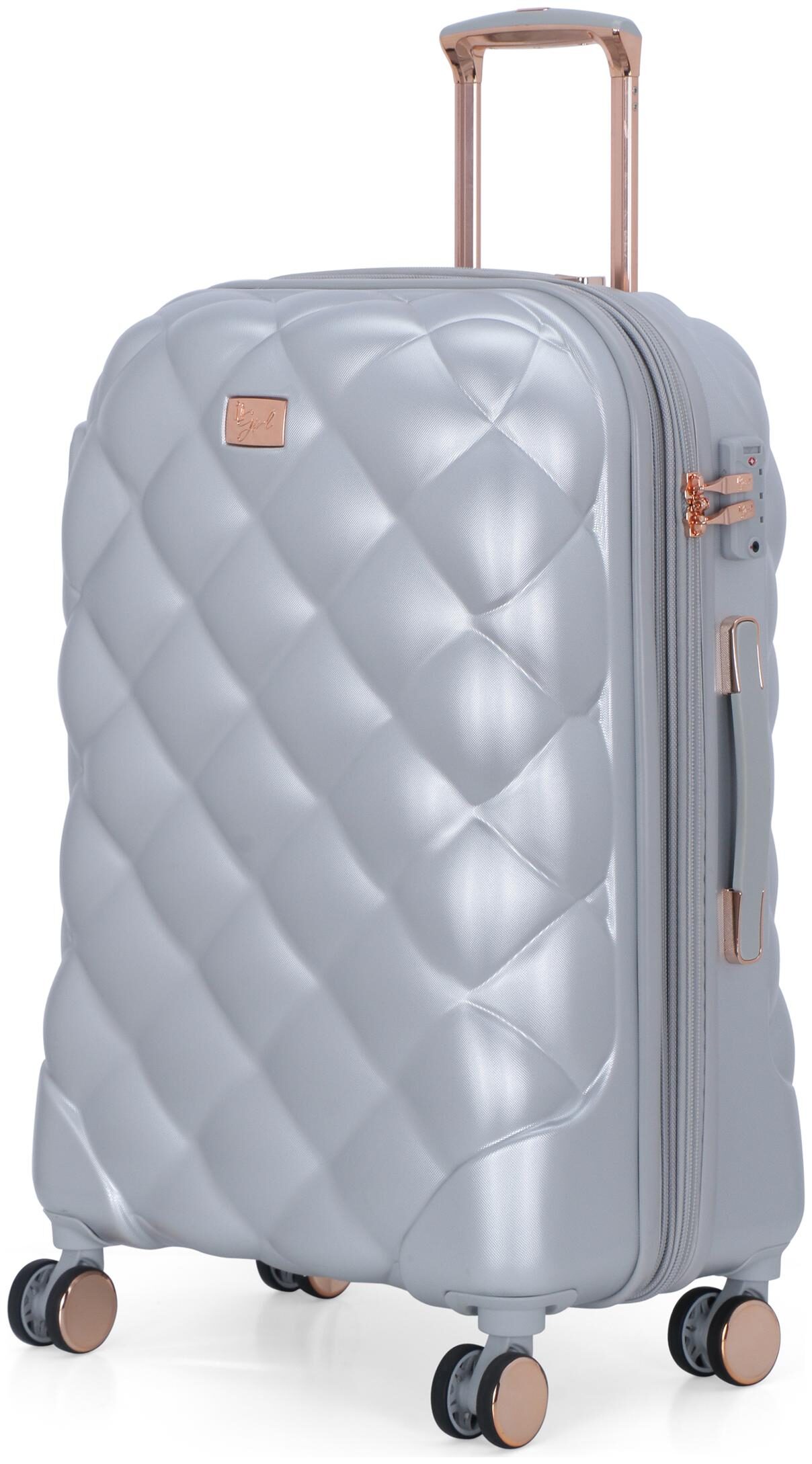 

IT Luggage Opulent Medium Size Hard Luggage Bag ( Silver 8 Wheels )