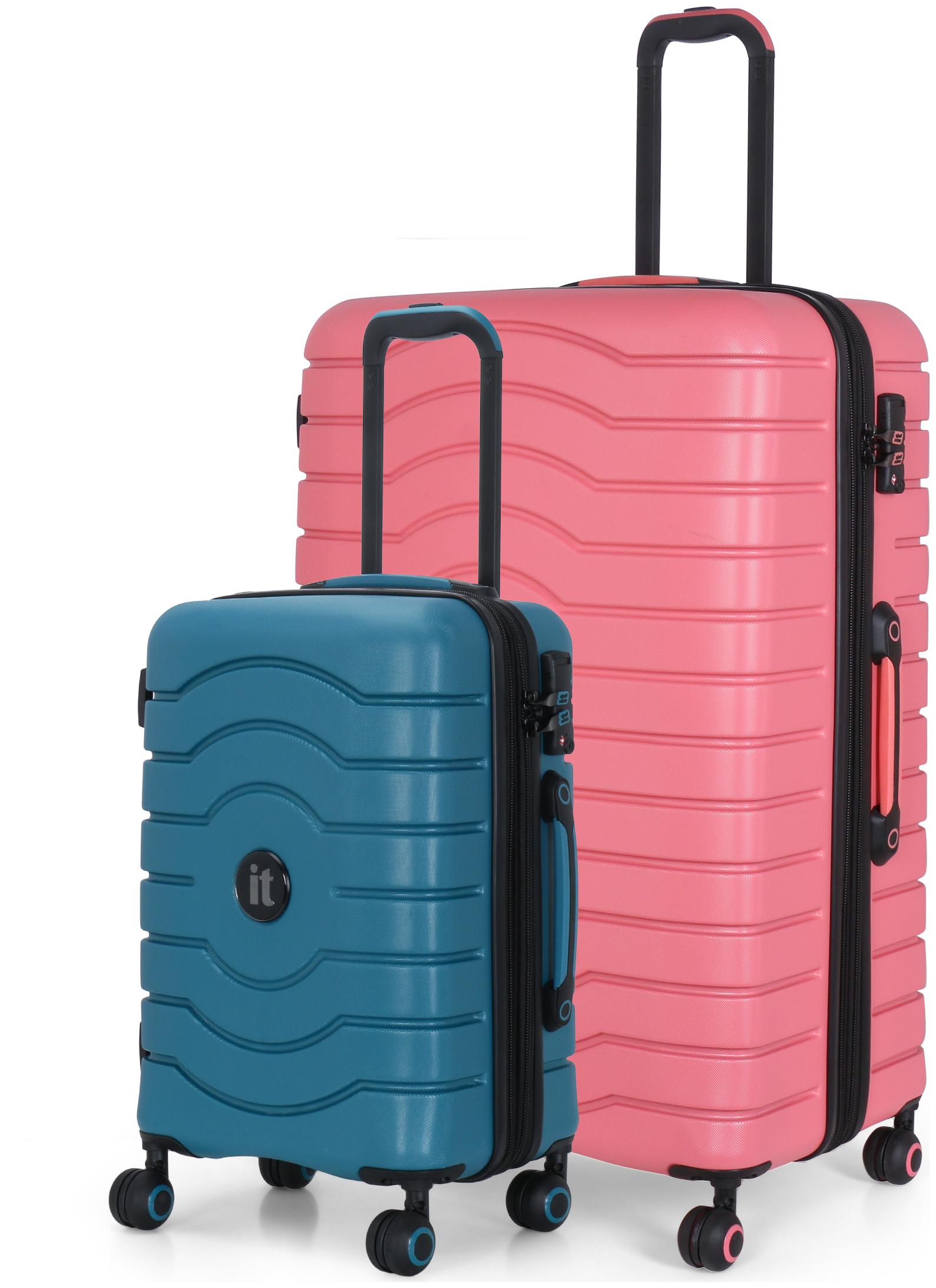 

IT Luggage Cabin Large Size Hard Luggage Bag ( Blue Pink 4 Wheels )
