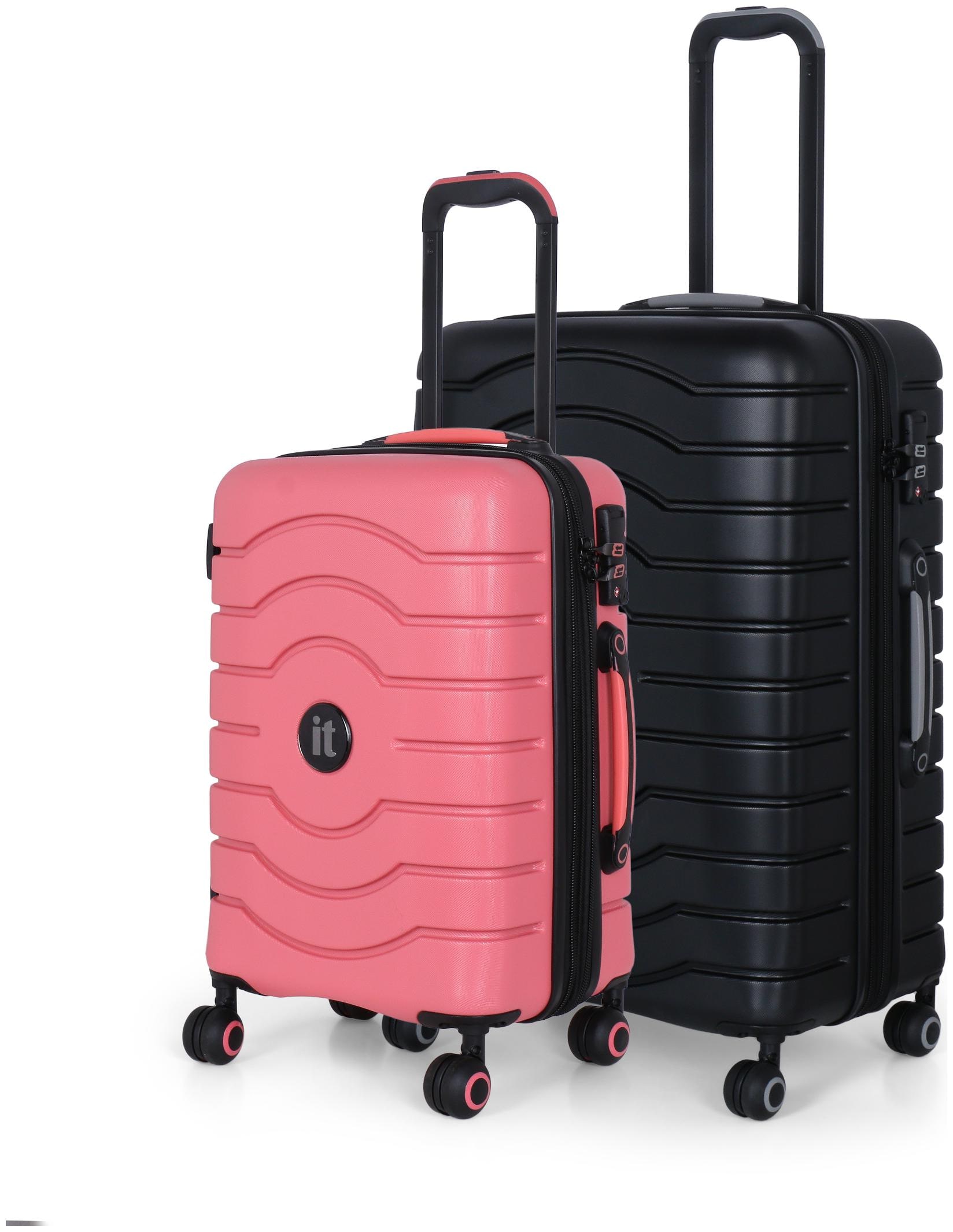 

IT Luggage Cabin Medium Size Hard Luggage Bag ( Black Pink 8 Wheels )