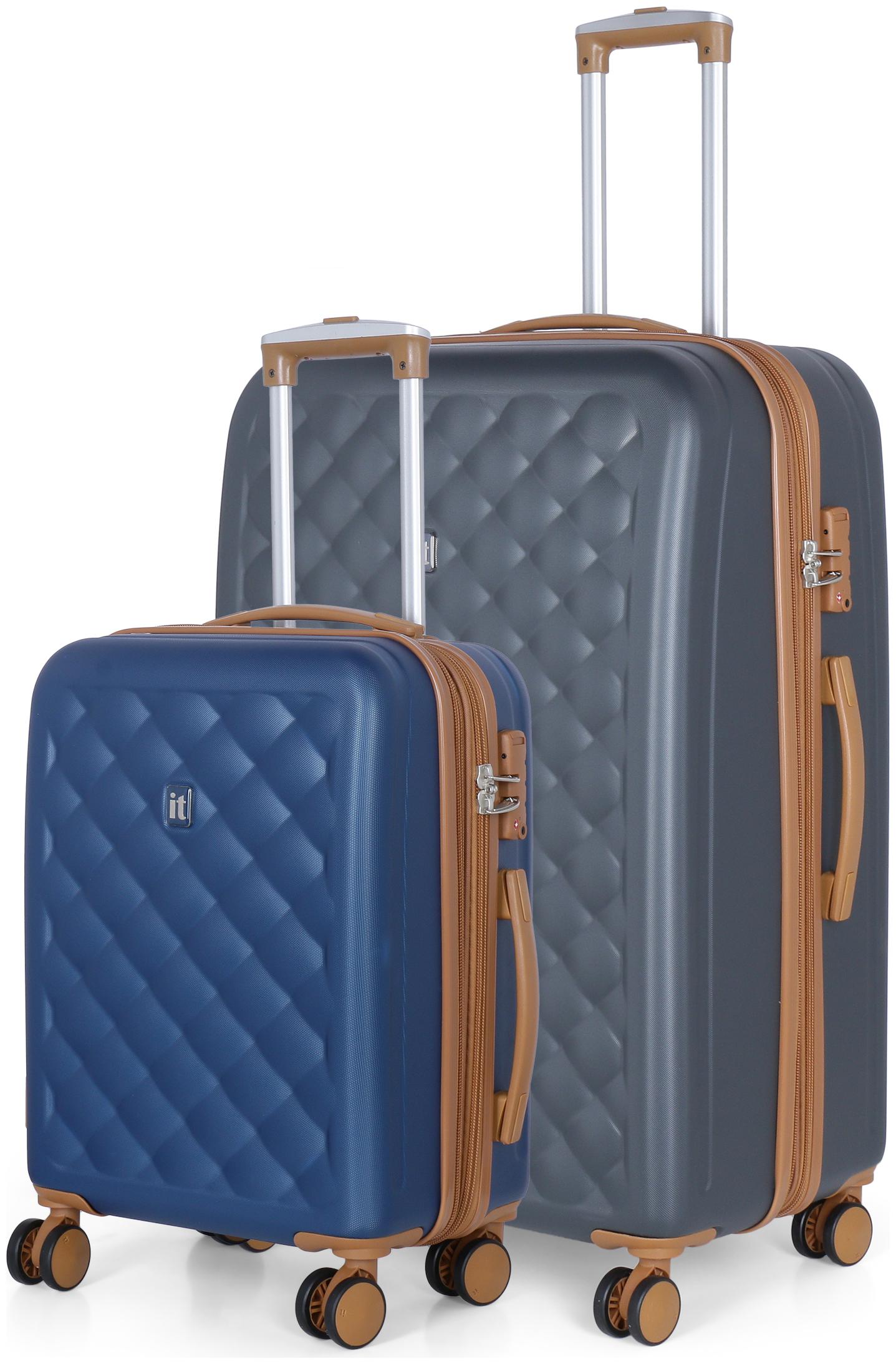 

IT Luggage Cabin Large Size Hard Luggage Bag ( Grey Blue 4 Wheels )