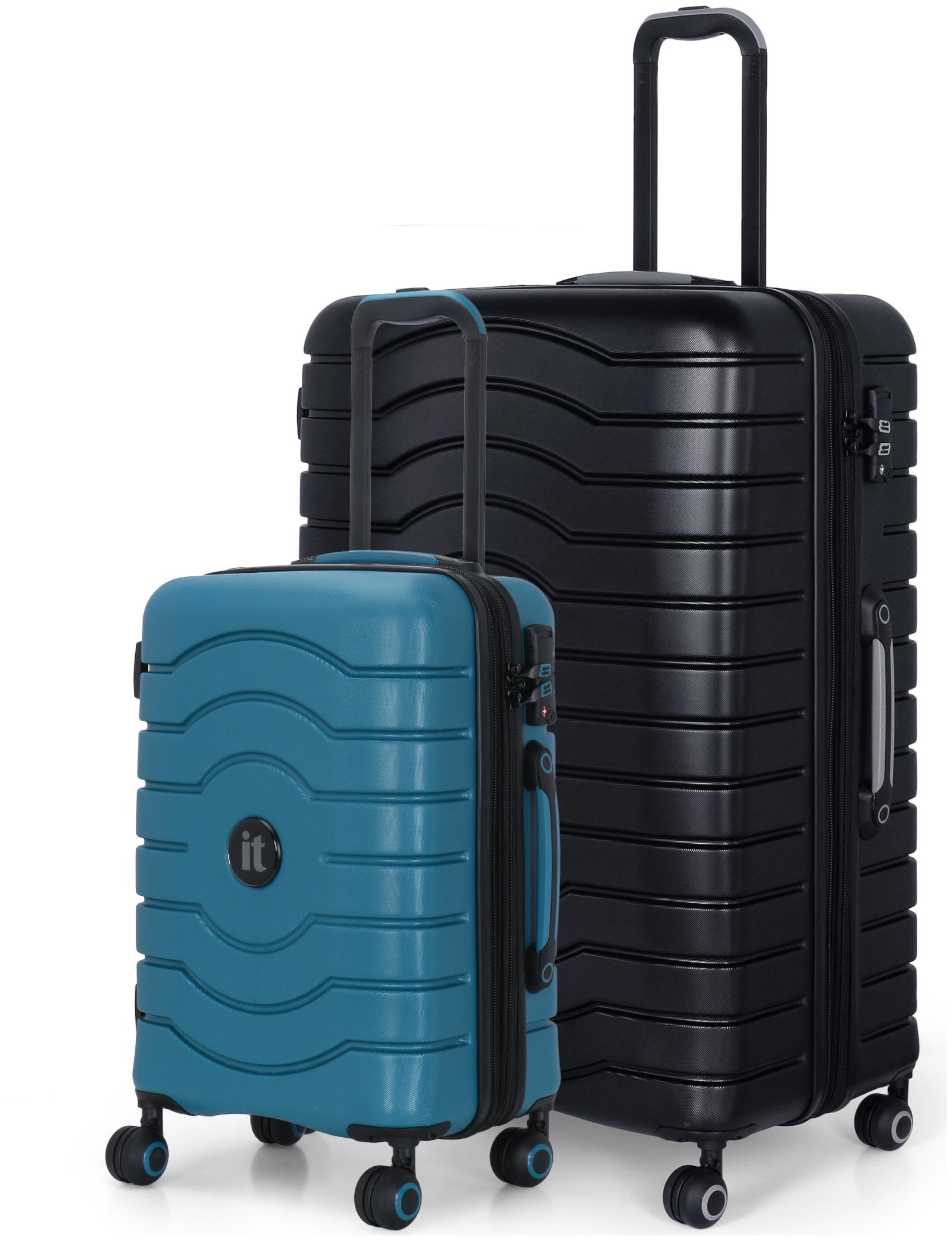 

IT Luggage Cabin Large Size Hard Luggage Bag ( Black Blue 4 Wheels )