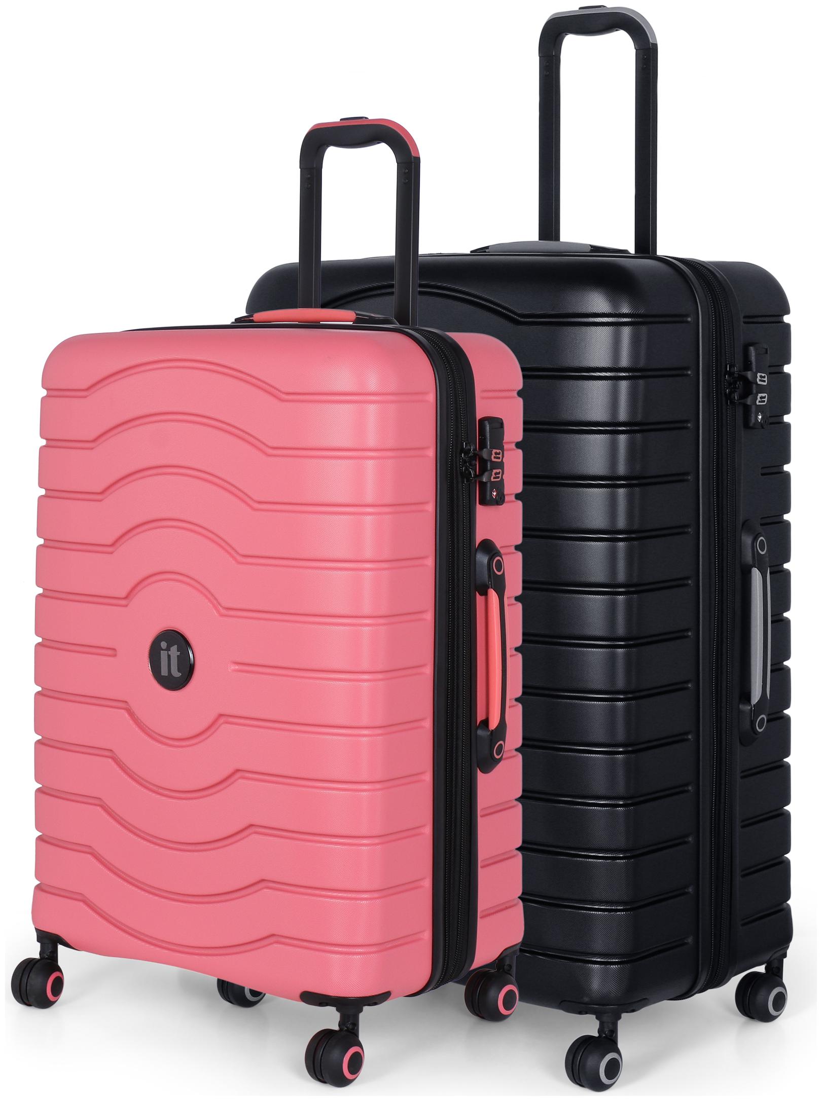 

IT Luggage Medium Large Size Hard Luggage Bag ( Pink Black 4 Wheels )