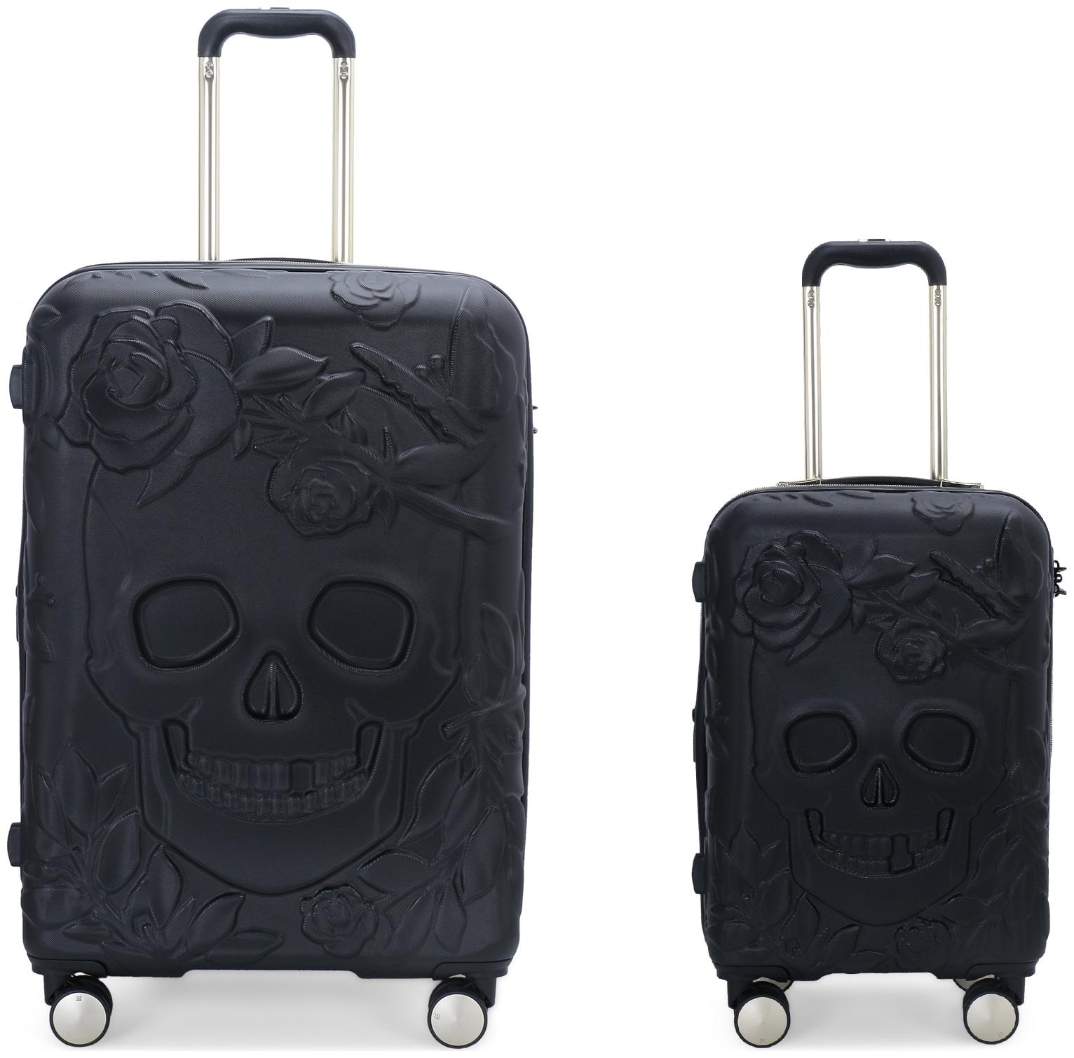 

IT Luggage Skulls II Cabin Large Size Hard Luggage Bag ( Black 8 Wheels )