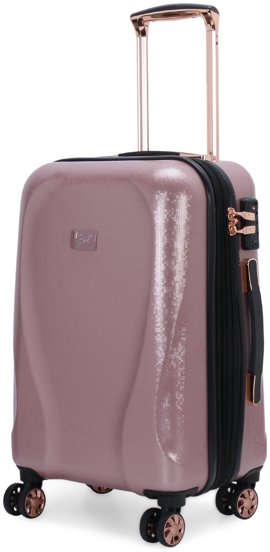 

IT Luggage Sparkle Cabin Size Hard Luggage Bag ( Pink 8 Wheels )