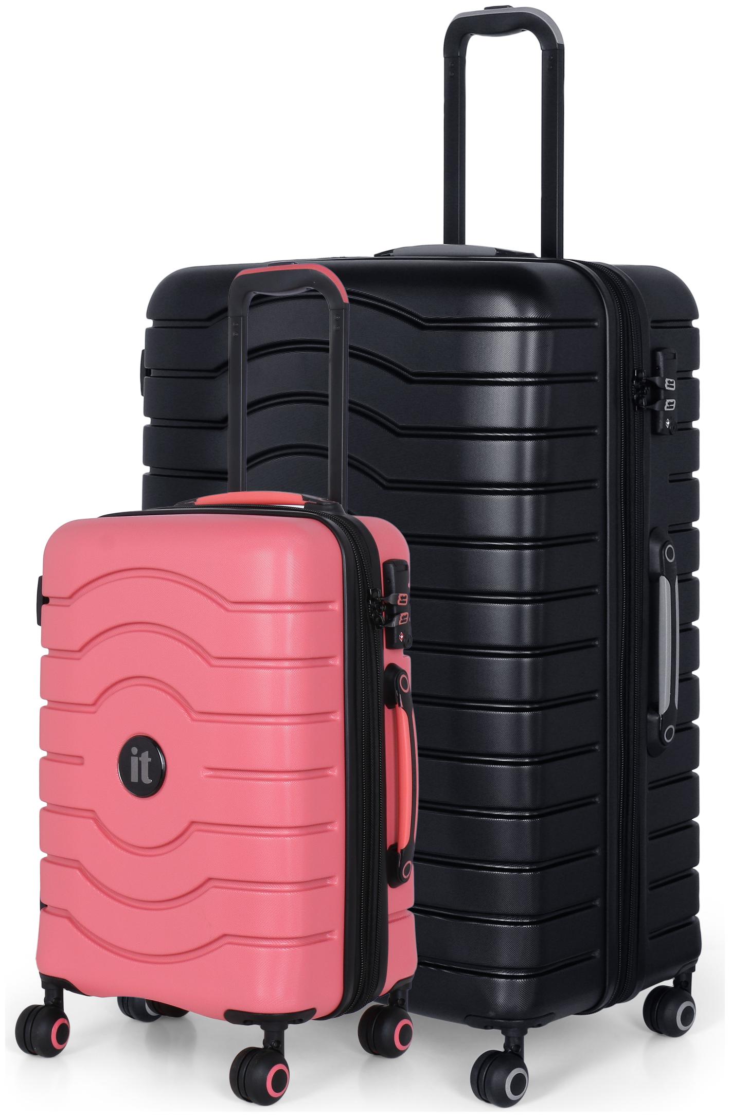

IT Luggage Cabin Large Size Hard Luggage Bag ( Black Pink 4 Wheels )