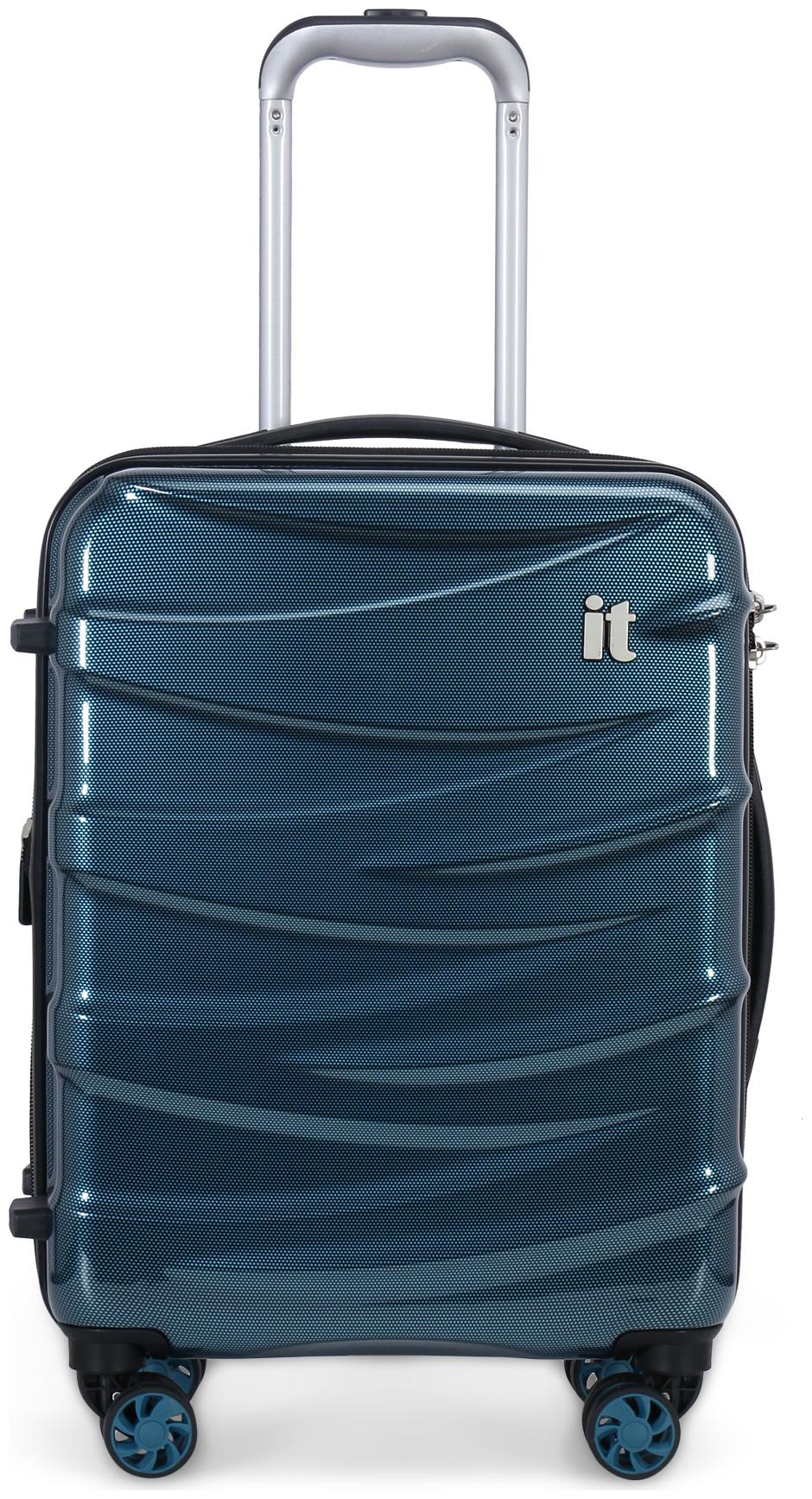 

IT Luggage Tidal Cabin Size Hard Luggage Bag ( Blue 8 Wheels )