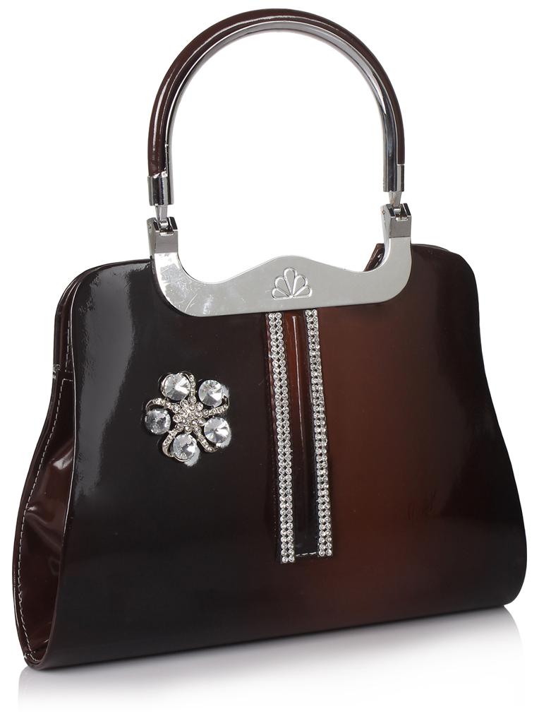 

Jewel Fuel Brown Faux Leather Handheld Bag