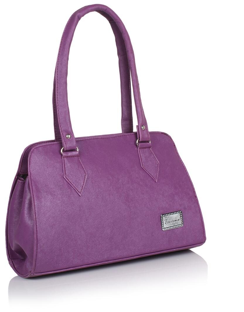 

Jewel Fuel Purple Faux Leather Handheld Bag