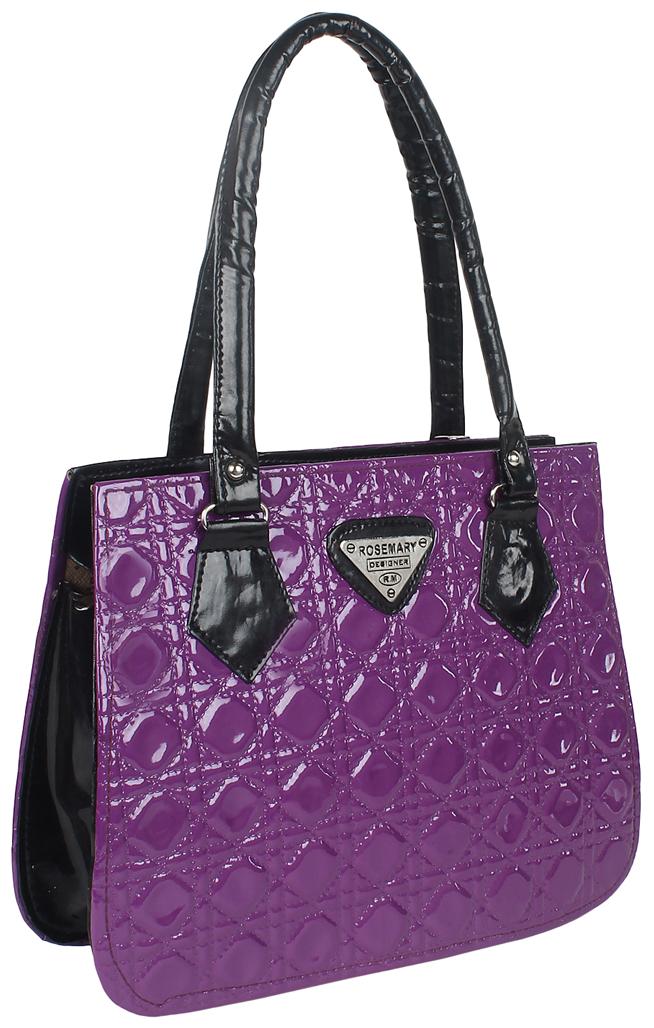 

Jewel Fuel Purple Faux Leather Handheld Bag