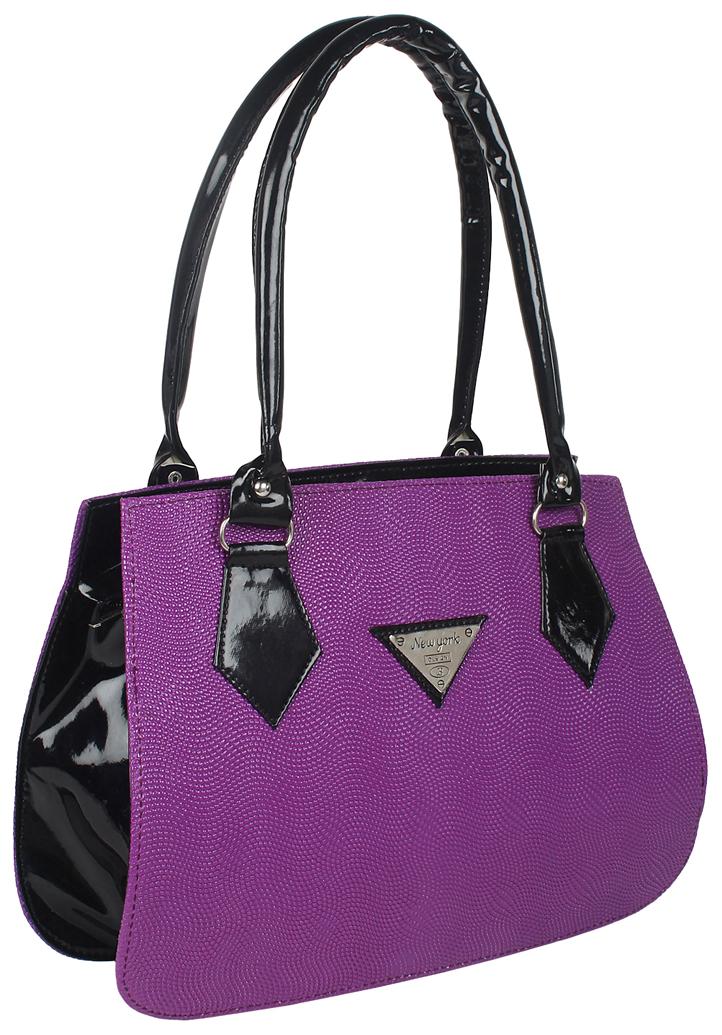 

Jewel Fuel Purple Faux Leather Handheld Bag