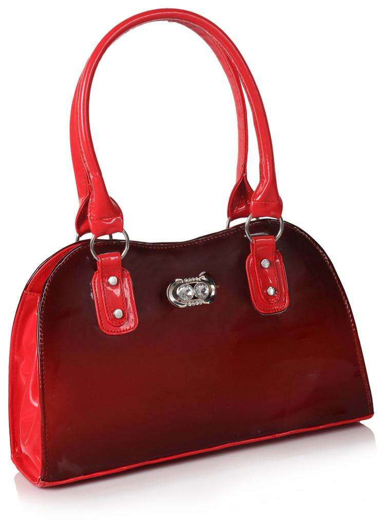 

Jewel Fuel Red Faux Leather Handheld Bag