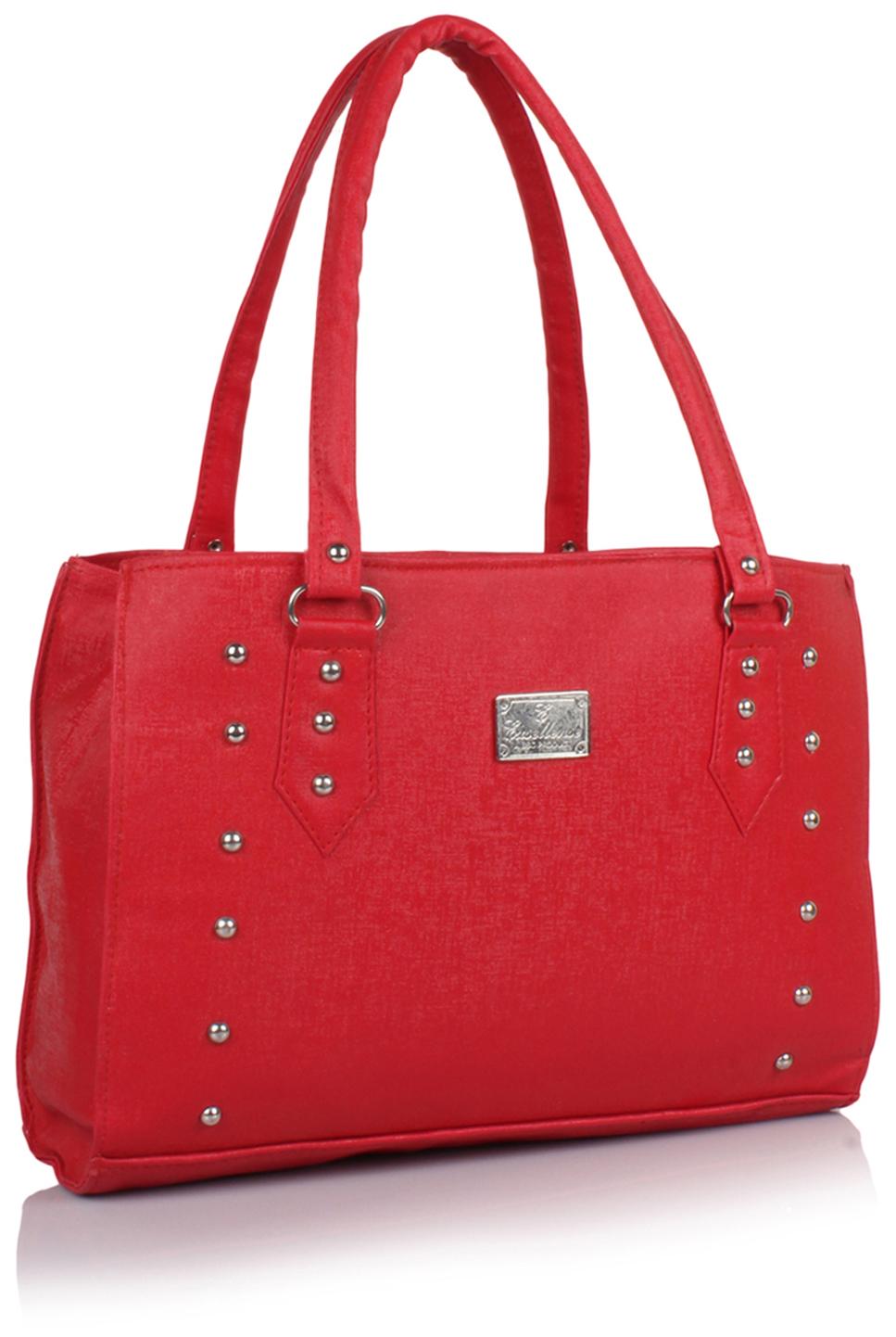 

Jewel Fuel Red Faux Leather Handheld Bag