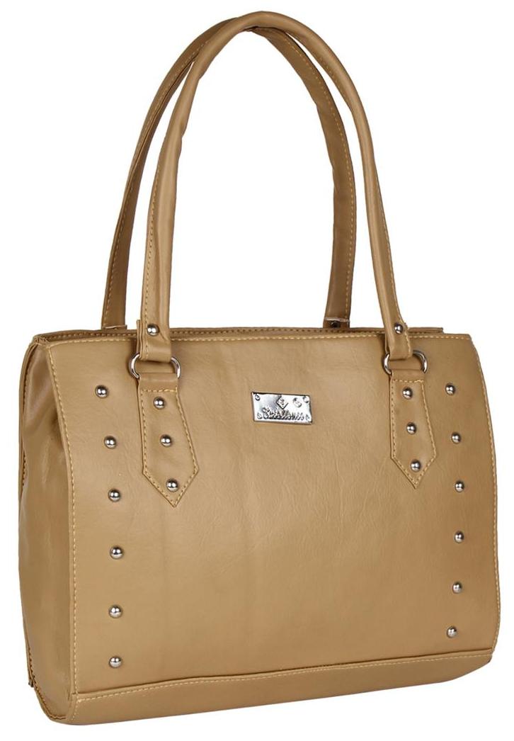 

Jewel Fuel Beige Faux Leather Handheld Bag