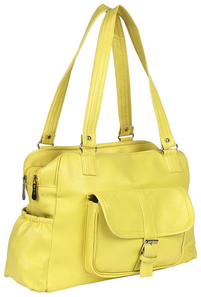 

Jewel Fuel Yellow Faux Leather Handheld Bag