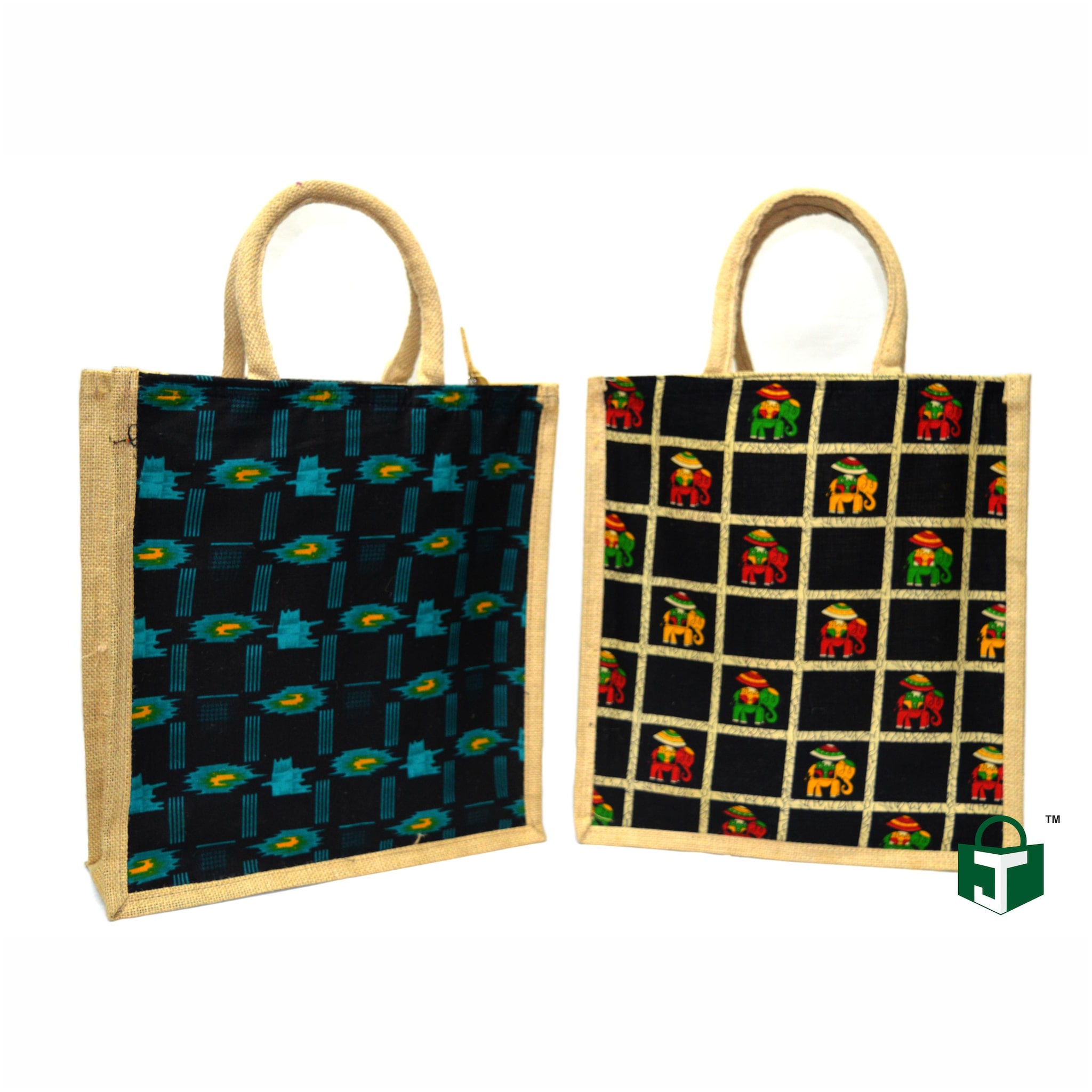 

Jineshwar Designer Eco Friendly Jute Hand Bag for Men Women(Pack of Two)