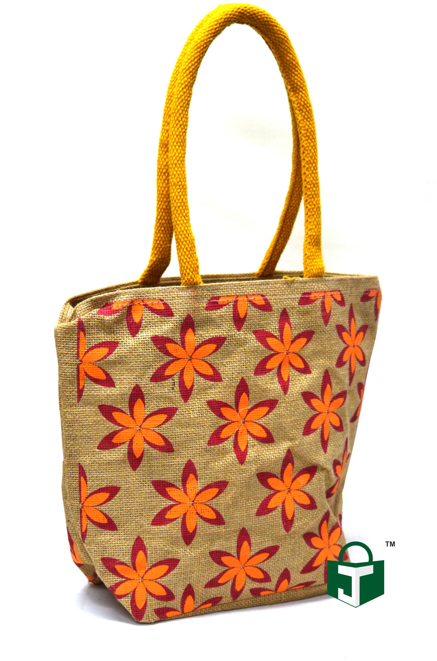 

Jineshwar Eco Friendly Designer Shoulder Bag - Orange Floral Printed