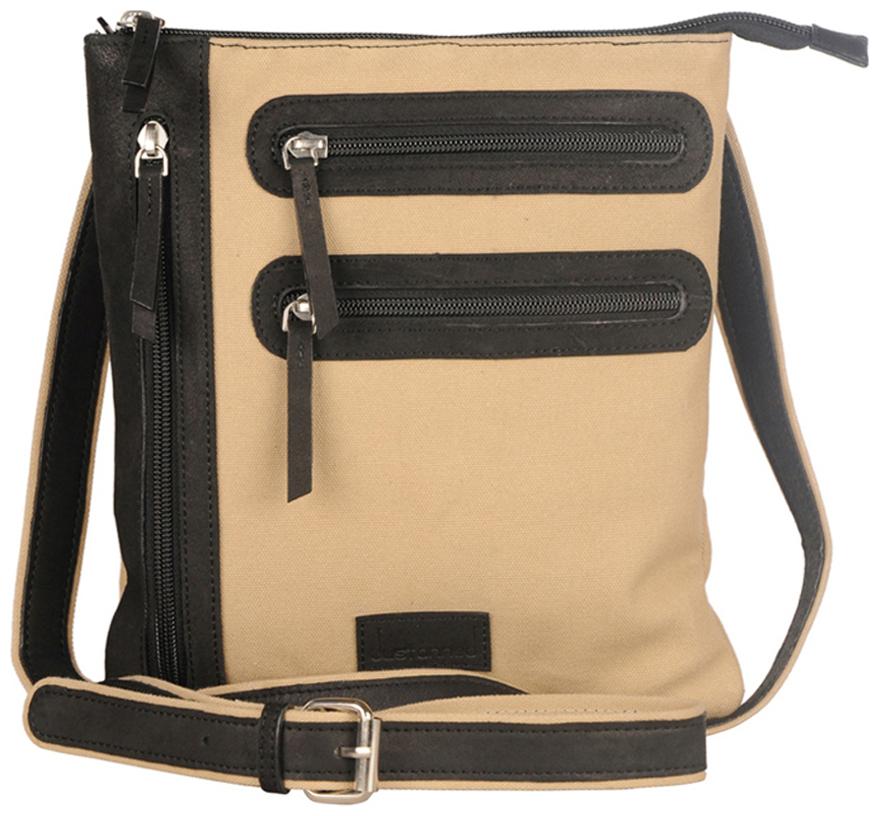 

Justanned Beige Canvas Messenger bag