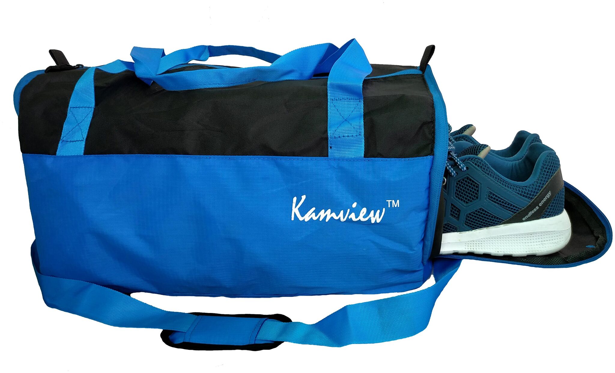 

KAMVIEW Polyester Men Gym bag - Blue Black