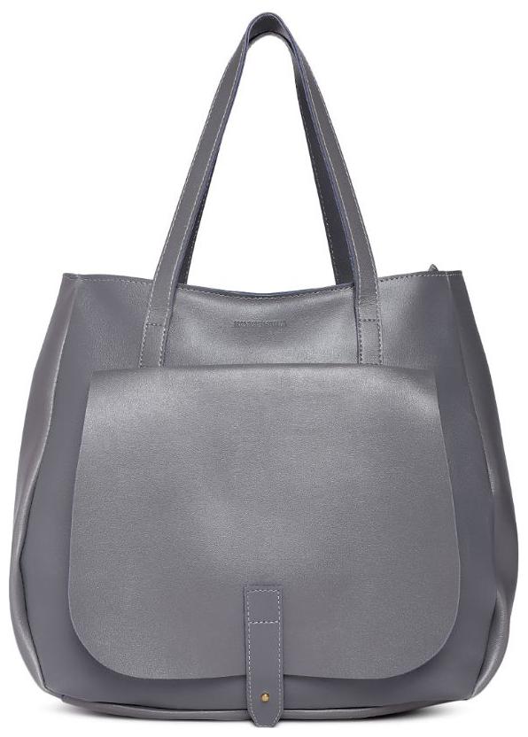 

Kanvas Katha Grey PU Handheld Bag