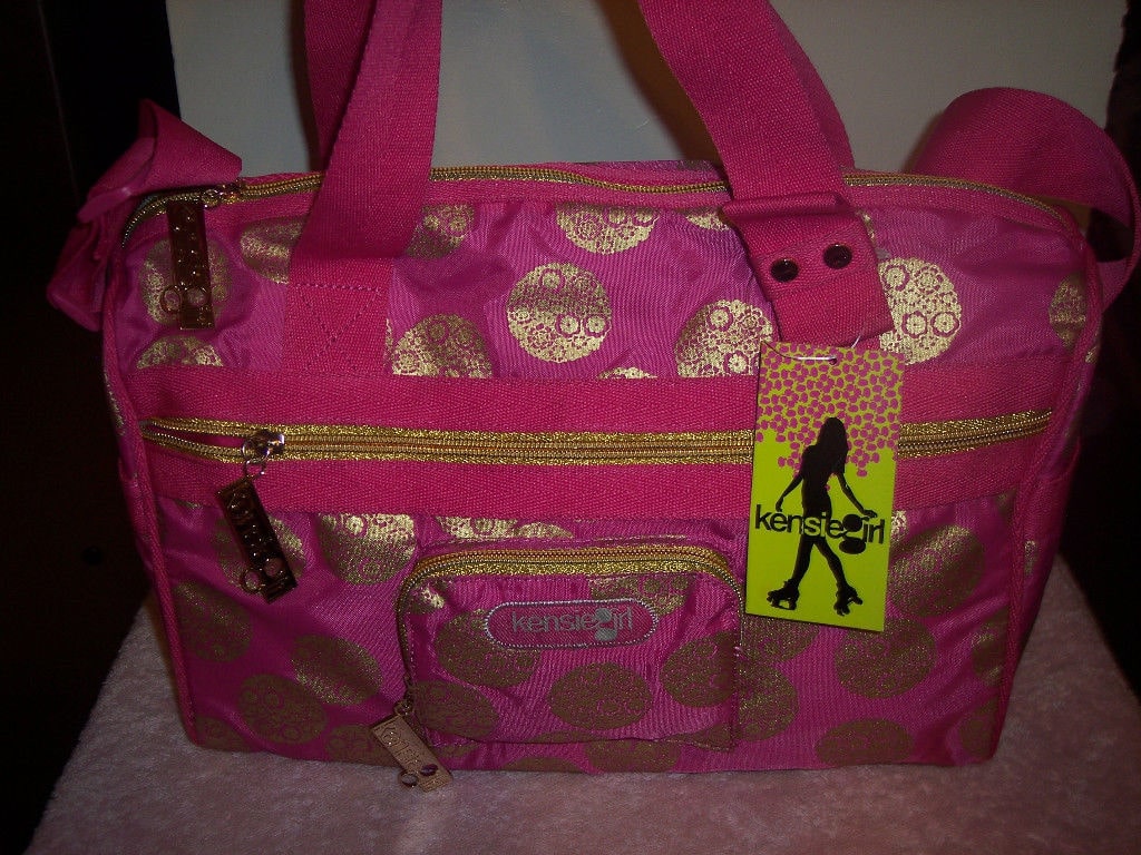 

KENSIE GIRL LARGE TOTE SATCHEL HANDBAG LACE COOKIE NWT
