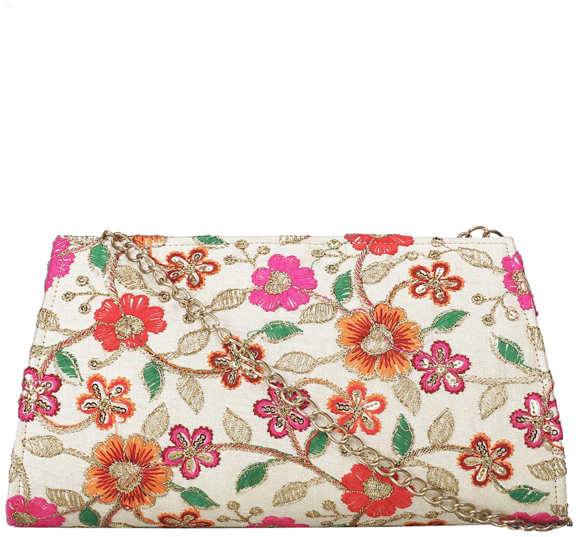 

Khadim s Women White Fabric Clutch