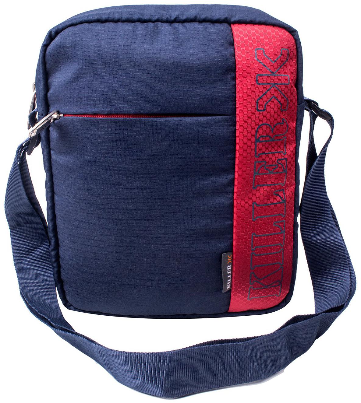 

KILLER Polyester Navy Blue Red Messenger Bag