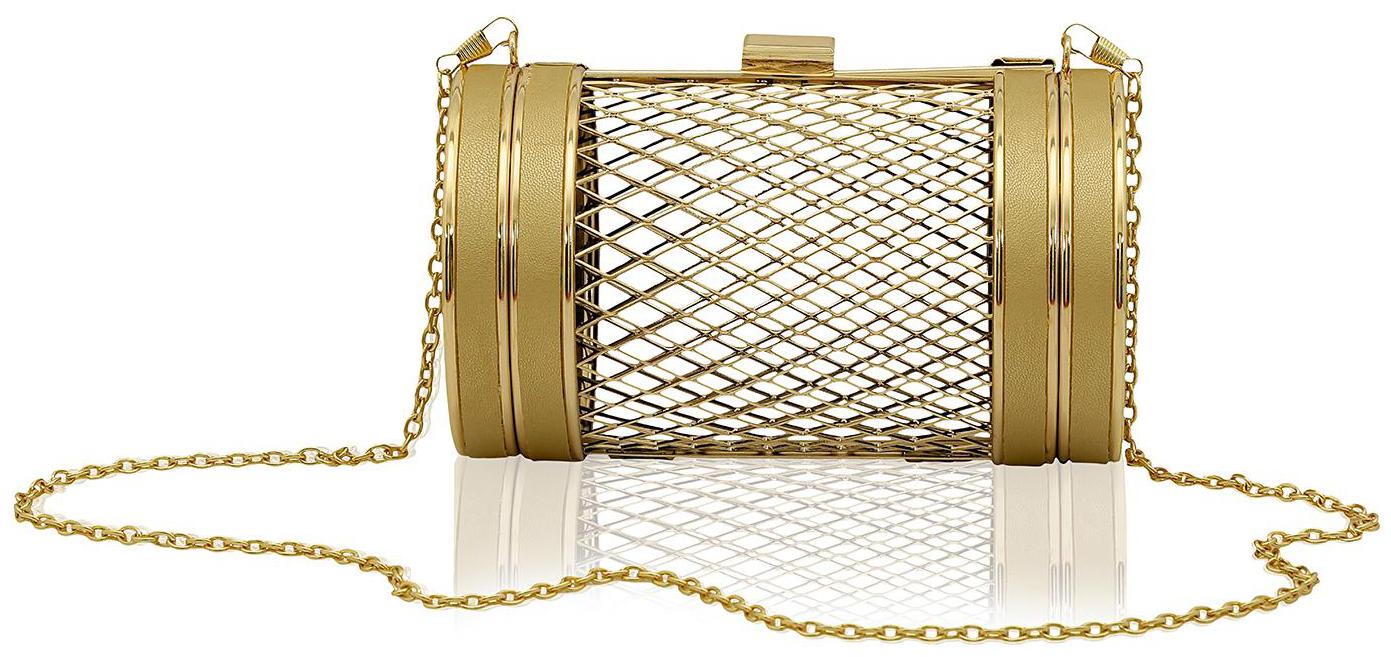 

Kleio Women Gold Metal Clutch