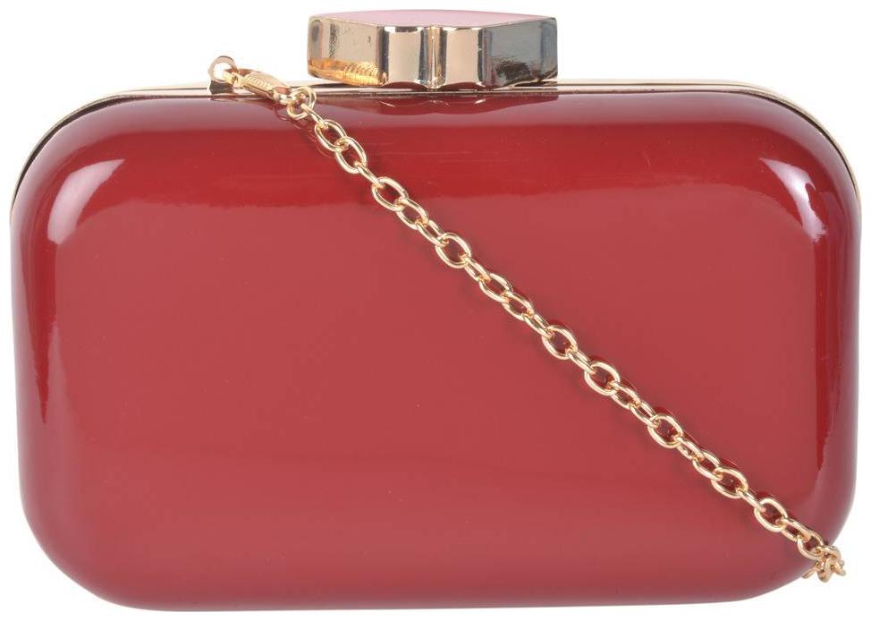 

Kleio Women Red Metal Clutch