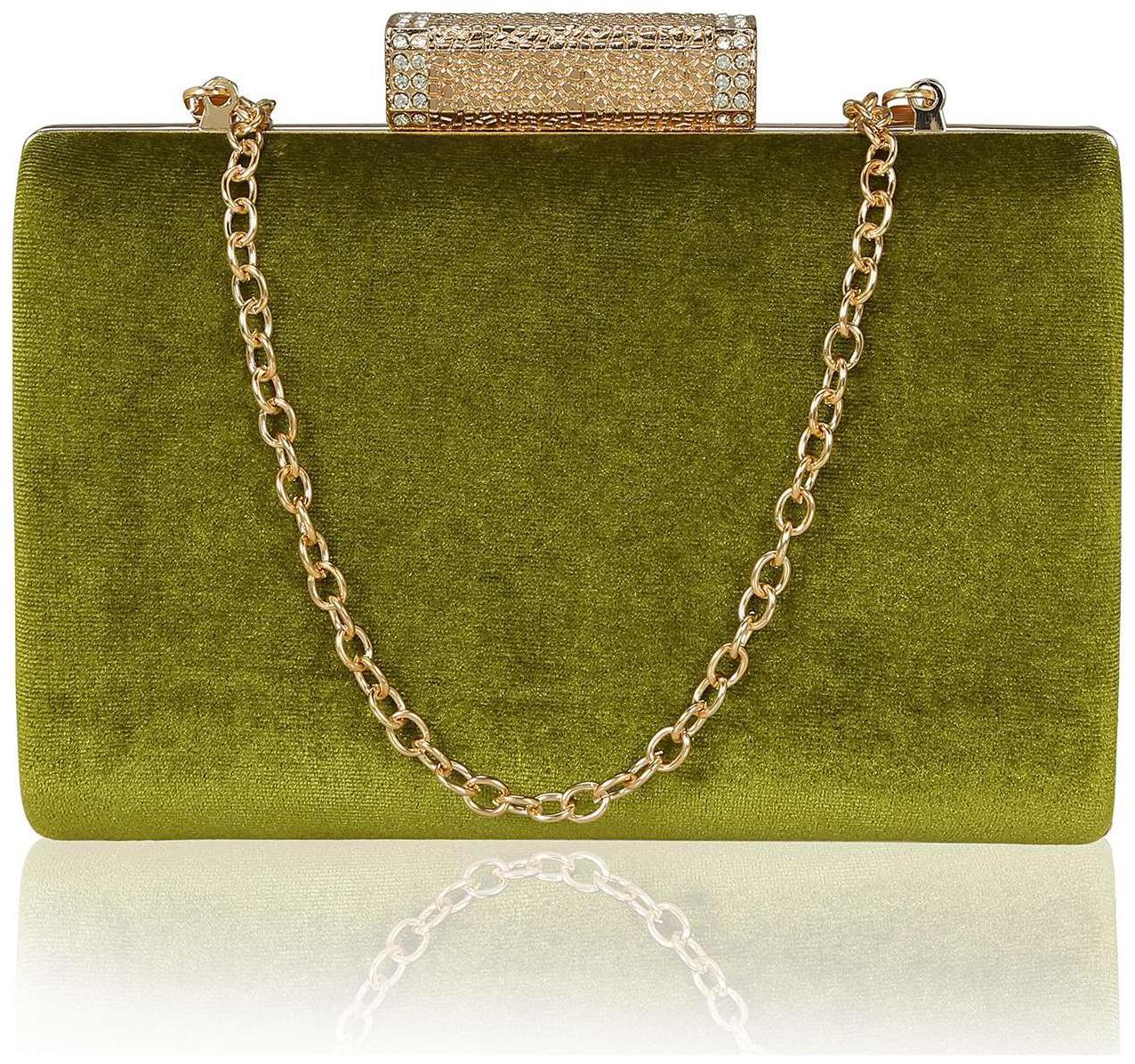 

Kleio Women Green Velvet Clutch