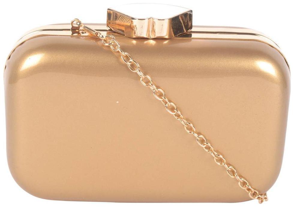

Kleio Women Gold Metal Clutch
