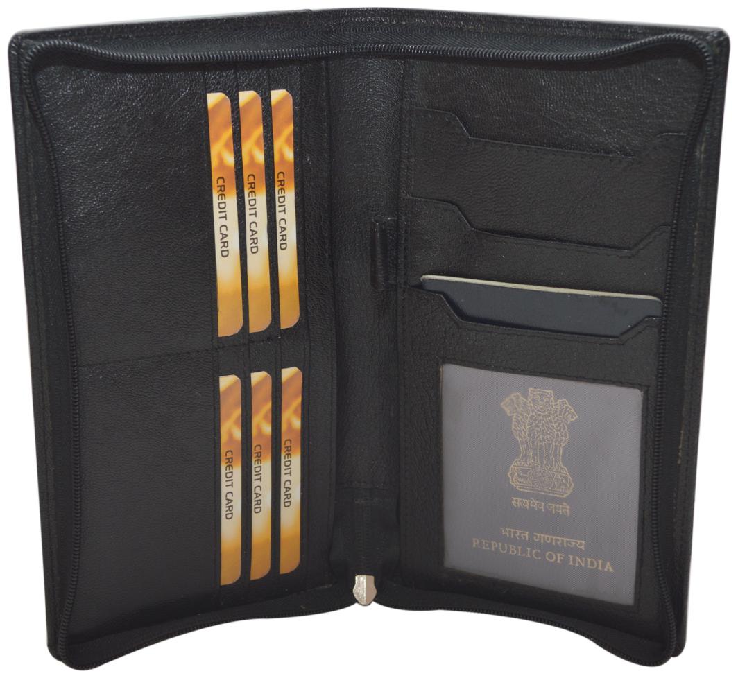 

Knott Black Exclusive Passport holder with all round Zip