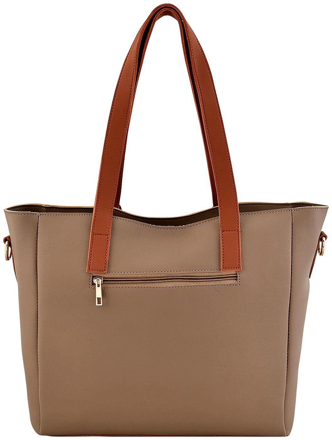 

La Fille Beige Faux Leather Handheld Bag