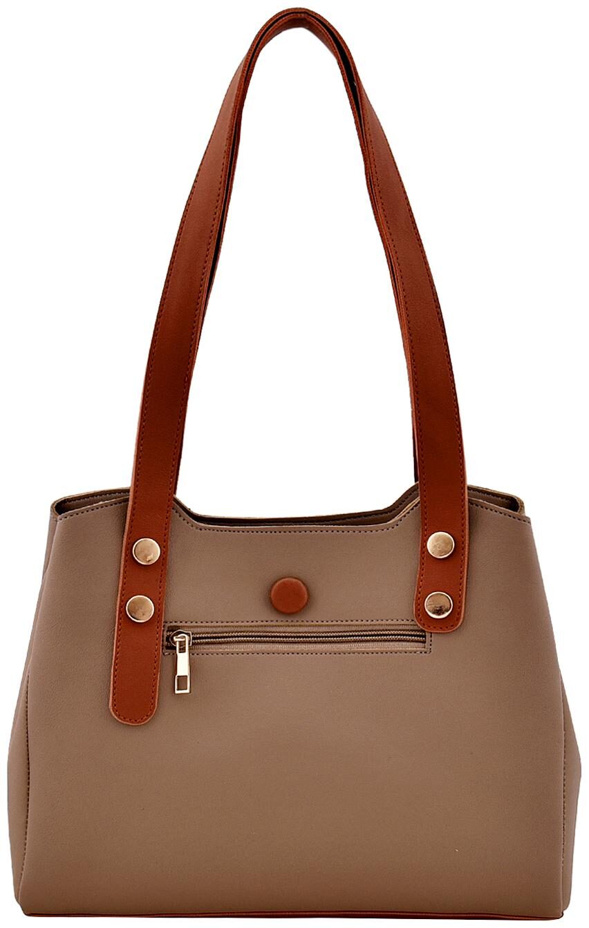 

La Fille Beige Tan Faux Leather Handheld Bag