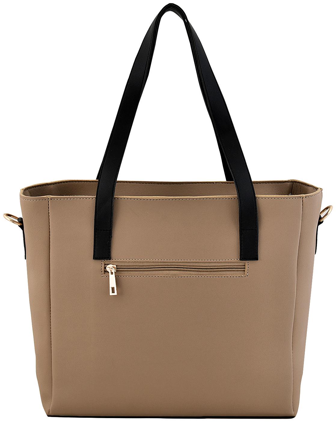 

La Fille Beige Tan Faux Leather Handheld Bag