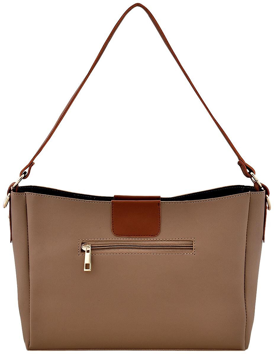

La Fille Beige Faux Leather Handheld Bag