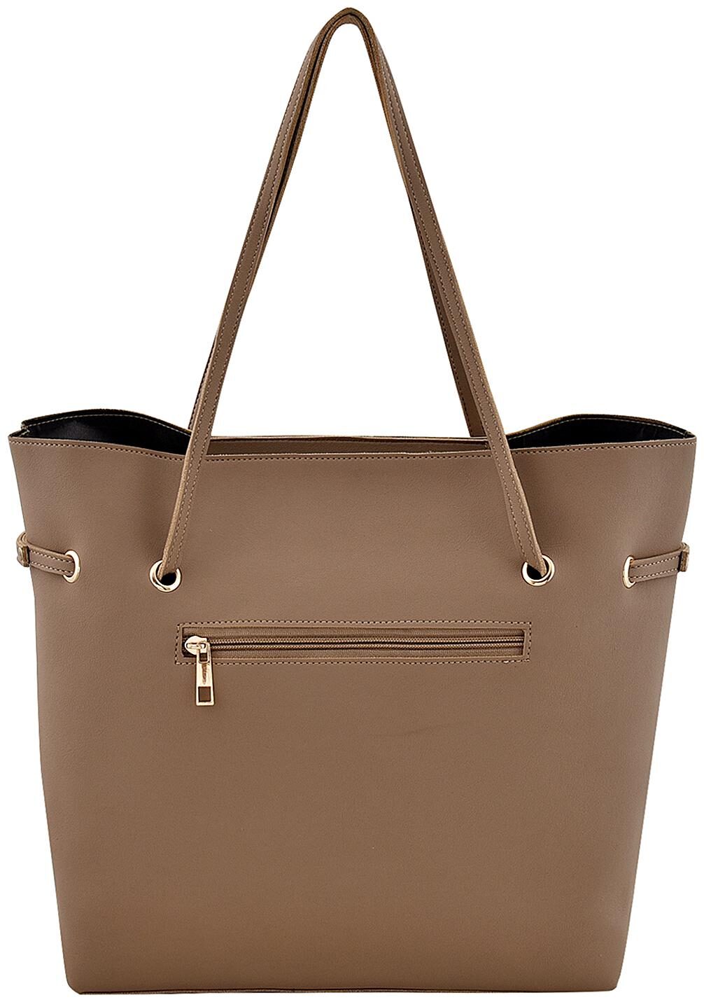 

La Fille Beige Faux Leather Handheld Bag