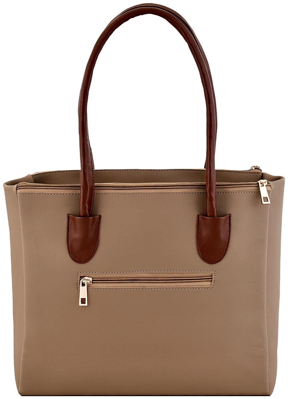 

La Fille Beige Brown Faux Leather Handheld Bag