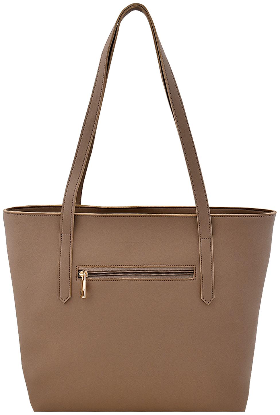 

La Fille Beige Faux Leather Handheld Bag