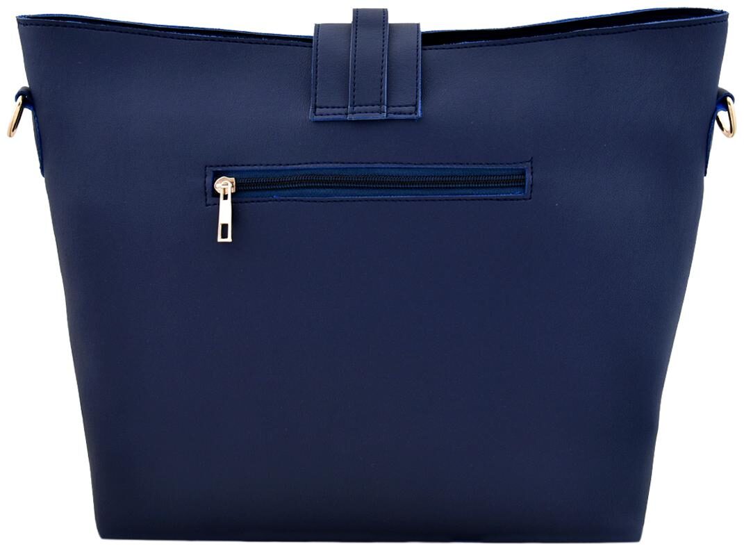 

La Fille Blue Faux Leather Handheld Bag