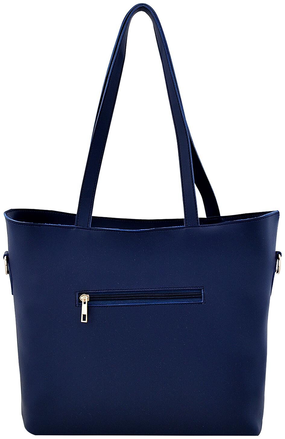 

La Fille Blue Faux Leather Handheld Bag