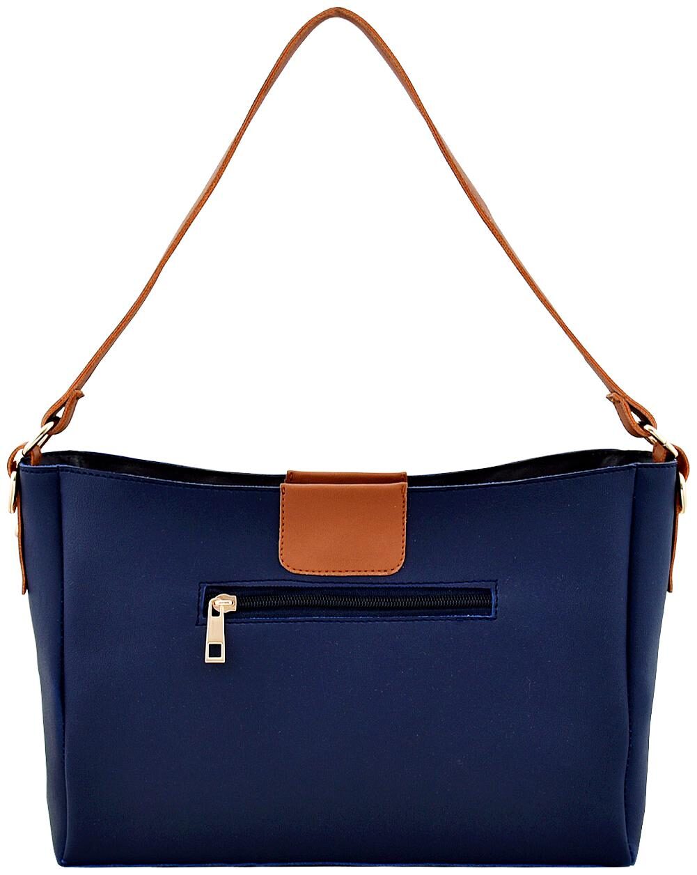 

La Fille Blue Faux Leather Handheld Bag