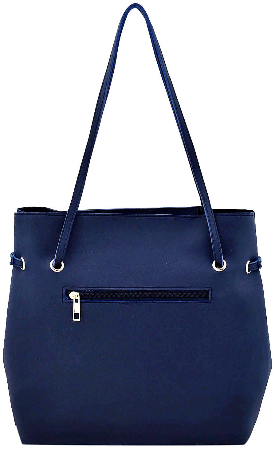 

La Fille Blue Faux Leather Handheld Bag