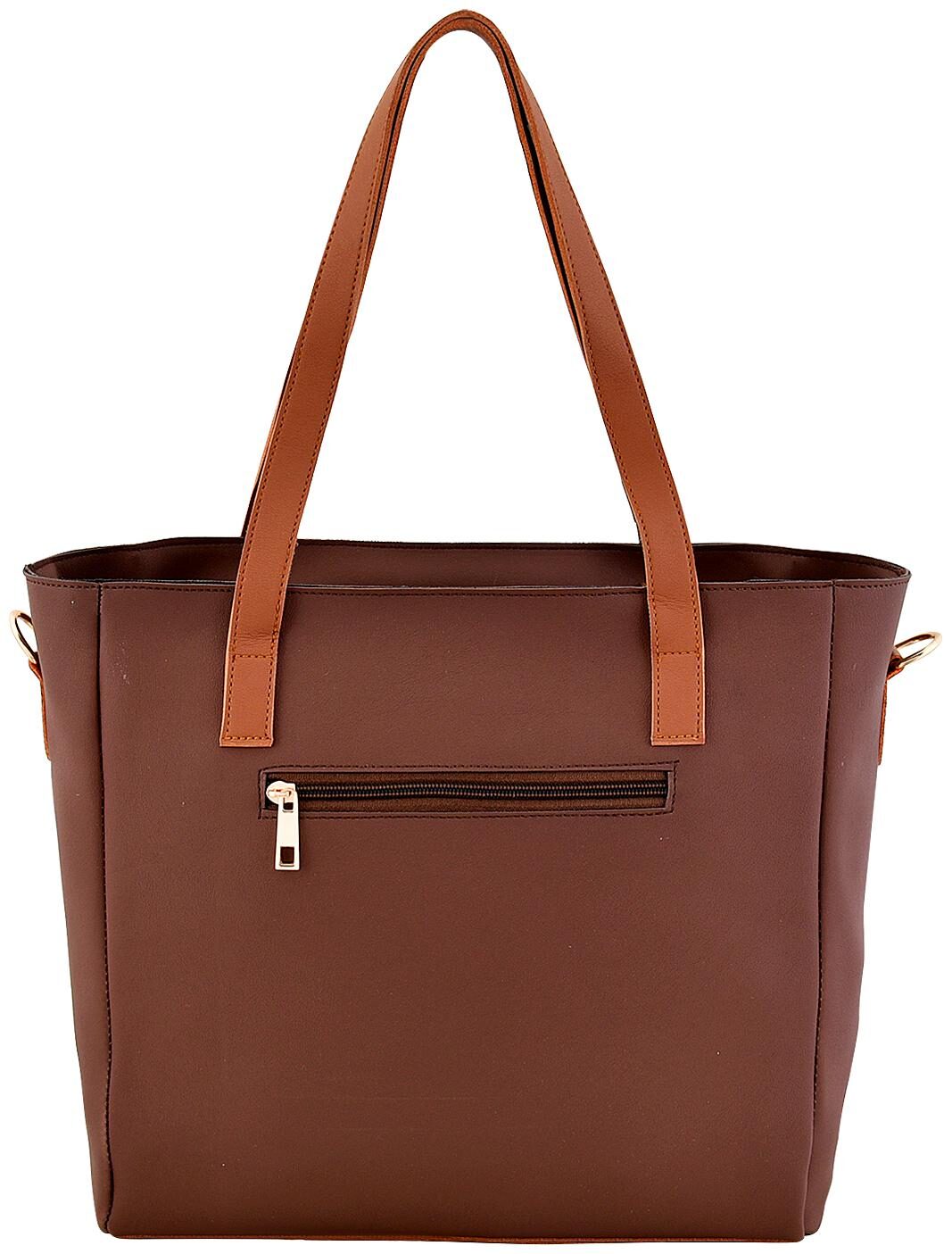 

La Fille Brown Tan Faux Leather Handheld Bag
