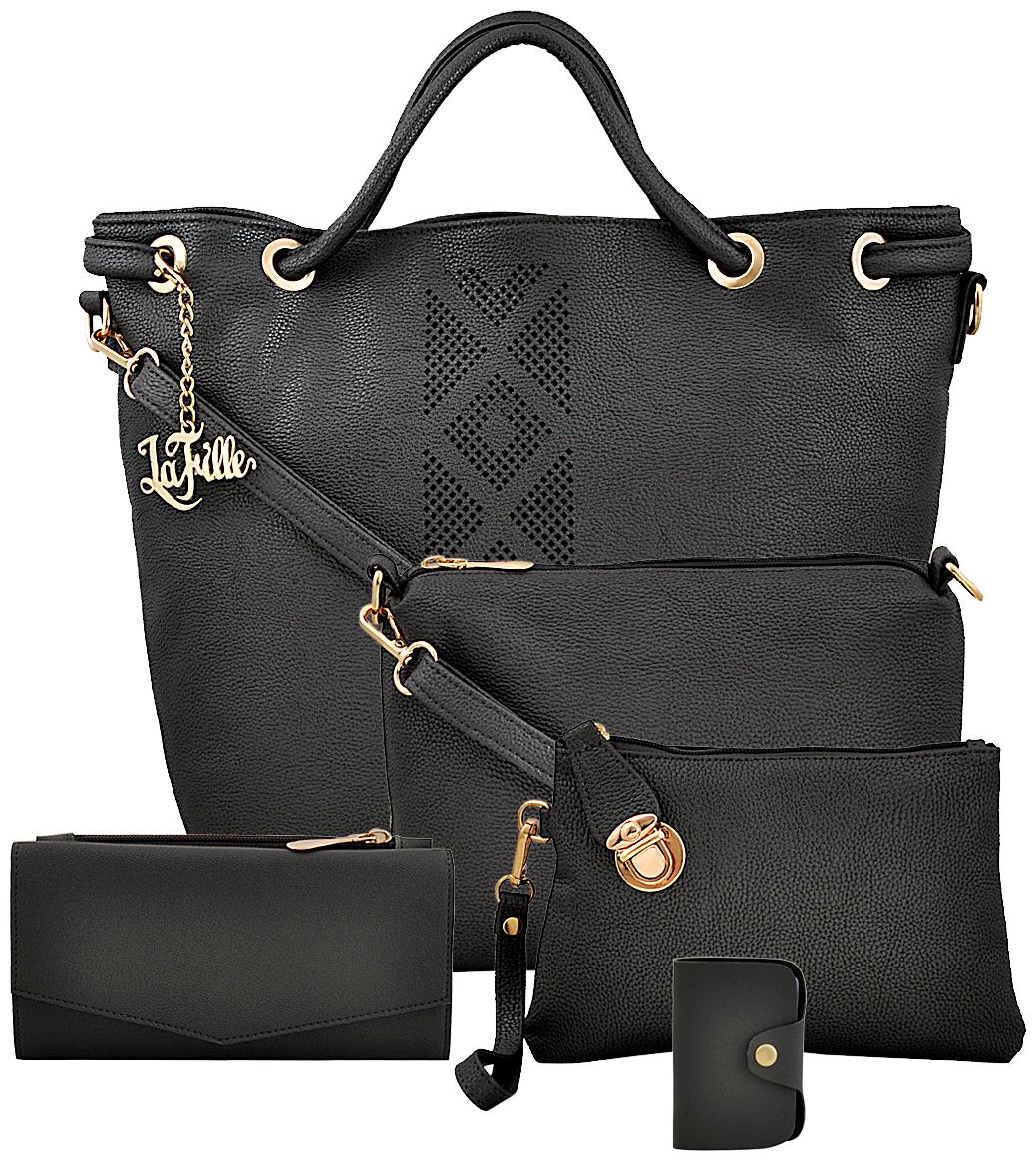 

La Fille Grey PU Handheld Bag